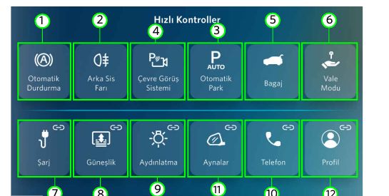 Hızlı Kontroller: Vale modu
