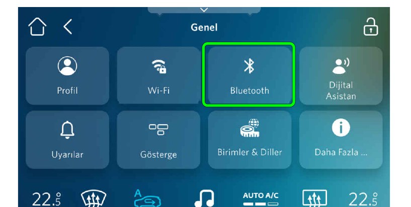 Genel menüsü: Bluetooth kutusu